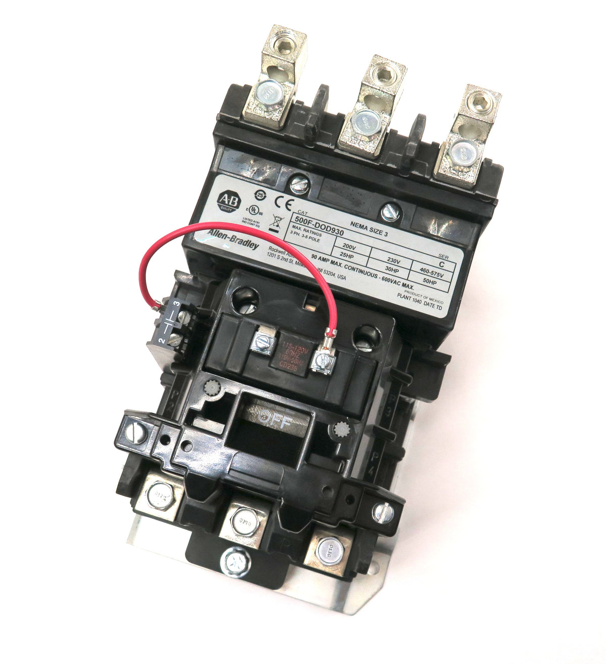 Allen-Bradley 500F-DOD930 Size 3 Motor Starter Contactor 50H.P. Max - Advance Operations