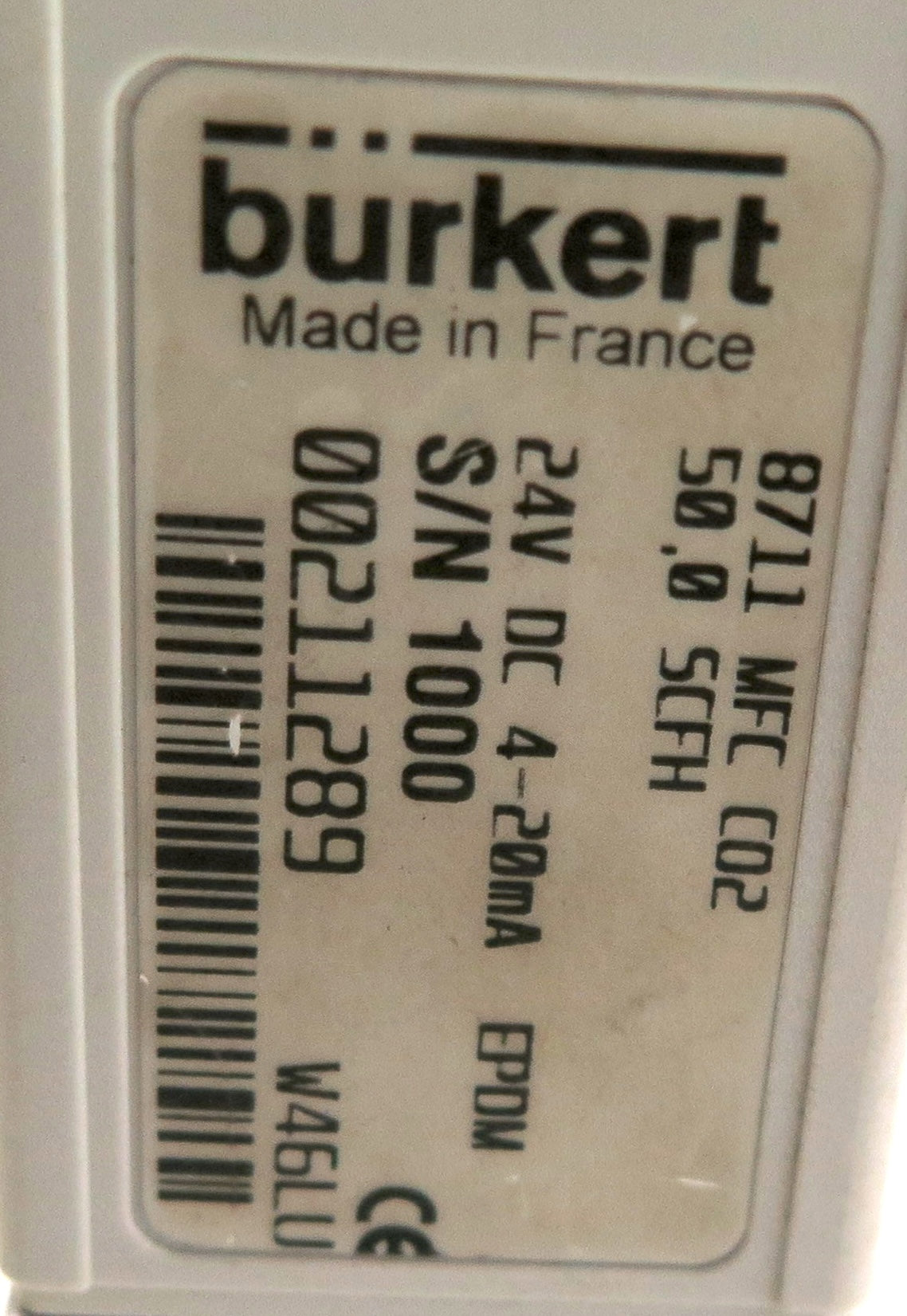 Burkert 8711 MFC C02 50.0 SCFH Mass Flow Meter - Advance Operations