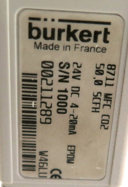 Burkert 8711 MFC C02 50.0 SCFH Mass Flow Meter - Advance Operations