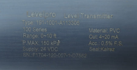 LevelPro 191-1001-A113305 Level Transmitter / Sensor 0-10FT 24VDC - Advance Operations