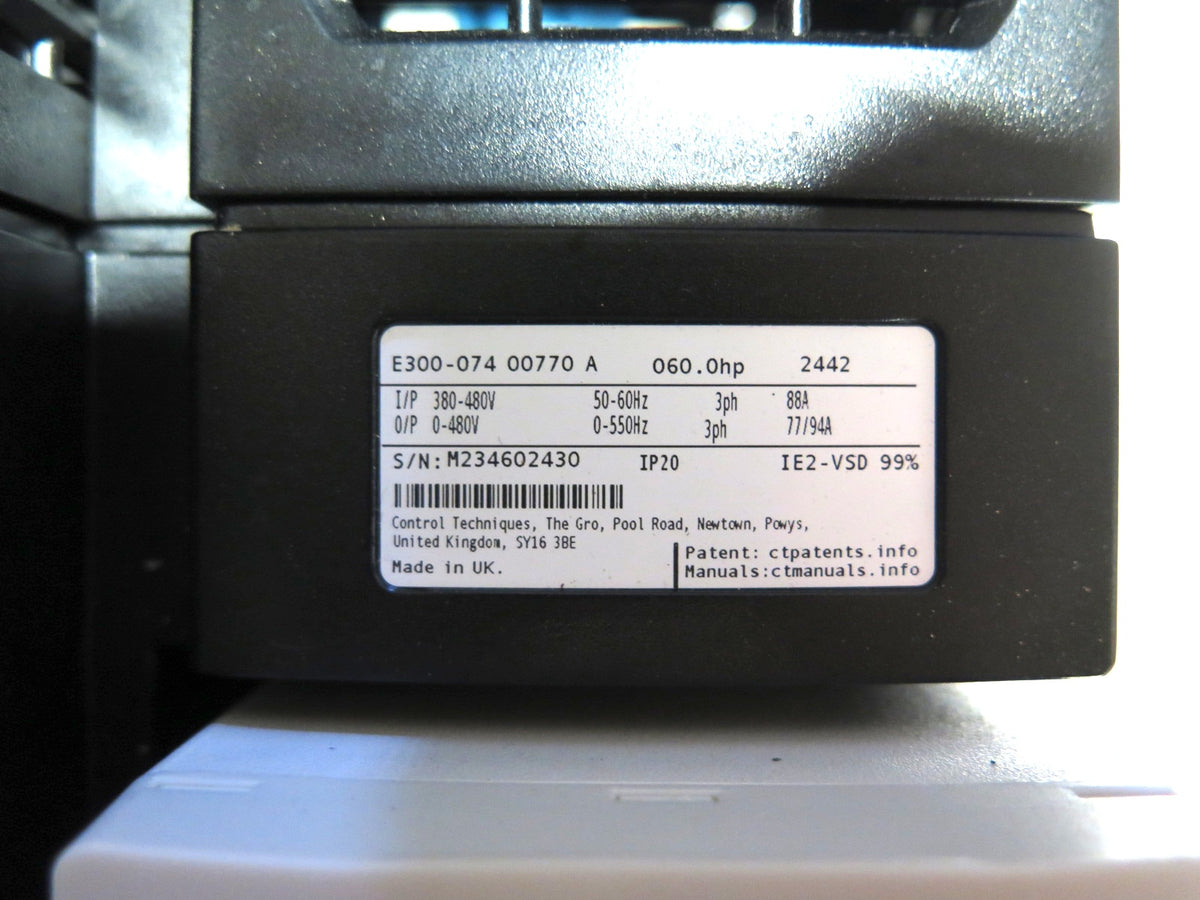 Control Techniques E300-074 00770 A AC Drive 60HP 380-480Vac 3Ph - Advance Operations