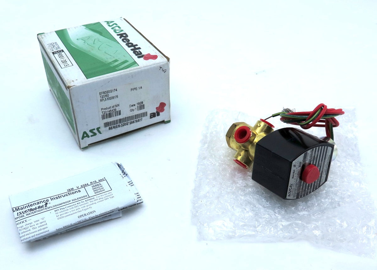 Asco EF8320G174 Solenoid Valve 3 Way 1/4" 120V Coil - Advance Operations