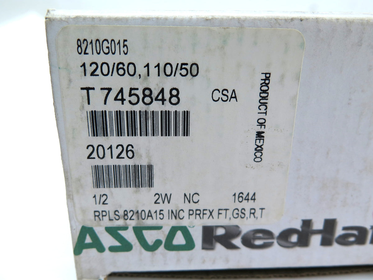 Asco 8210G015 Solenoid Valve 1/2" 120Vac Coil - Advance Operations