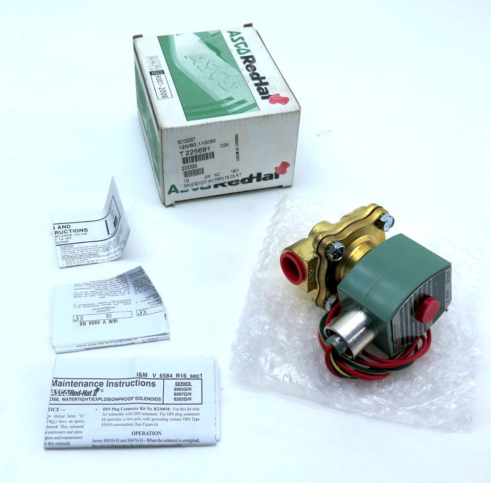 Asco 8210G007 Solenoid Valve 1/2" 120Vac Coil - Advance Operations