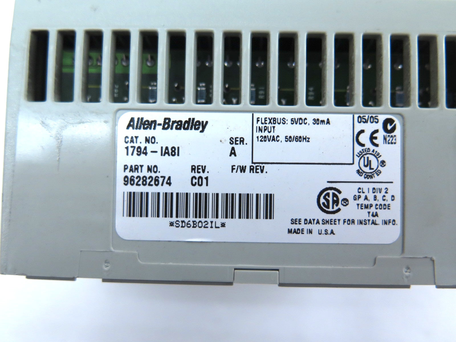 Allen-Bradley 1794-IA8I Flex I/O Isolated Input Module & 1794-TBN Base - Advance Operations