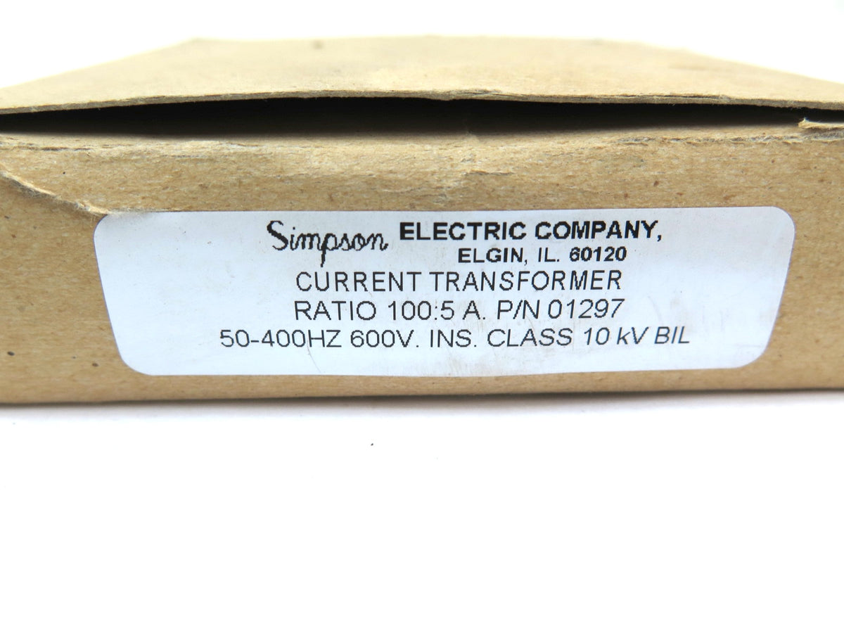 Simpson Electric 01297 Current Transformer Ratio 100:5A - Advance Operations