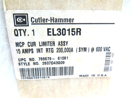 Cutler Hammer EL3015R Current Limiter Assy NEW IN SEALED BOX - Advance Operations