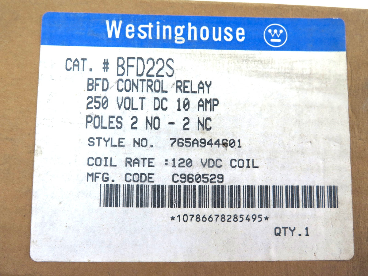 Westinghouse BFD22S Control Relay 120V Coil - Advance Operations