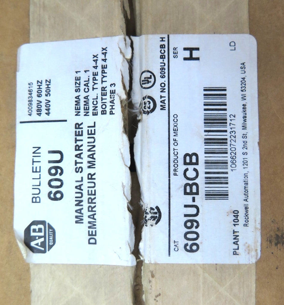 Allen-Bradley 609U-BCB SER.H Manual Starter Switch - Advance Operations
