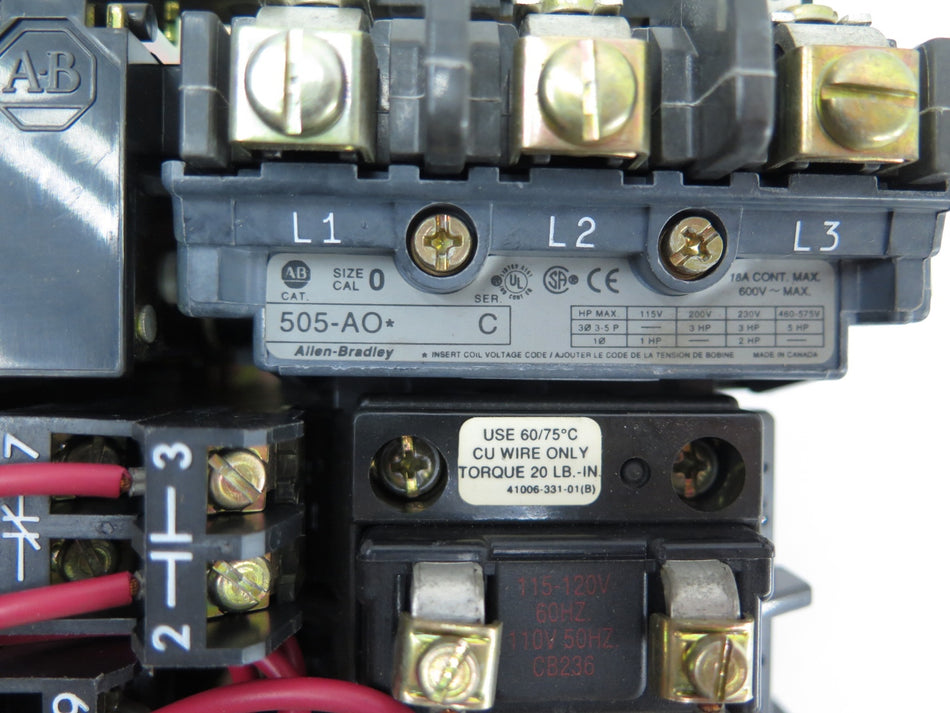 Allen-Bradley 505-AO* Ser.C Reversing Starter Assembly - Advance Operations