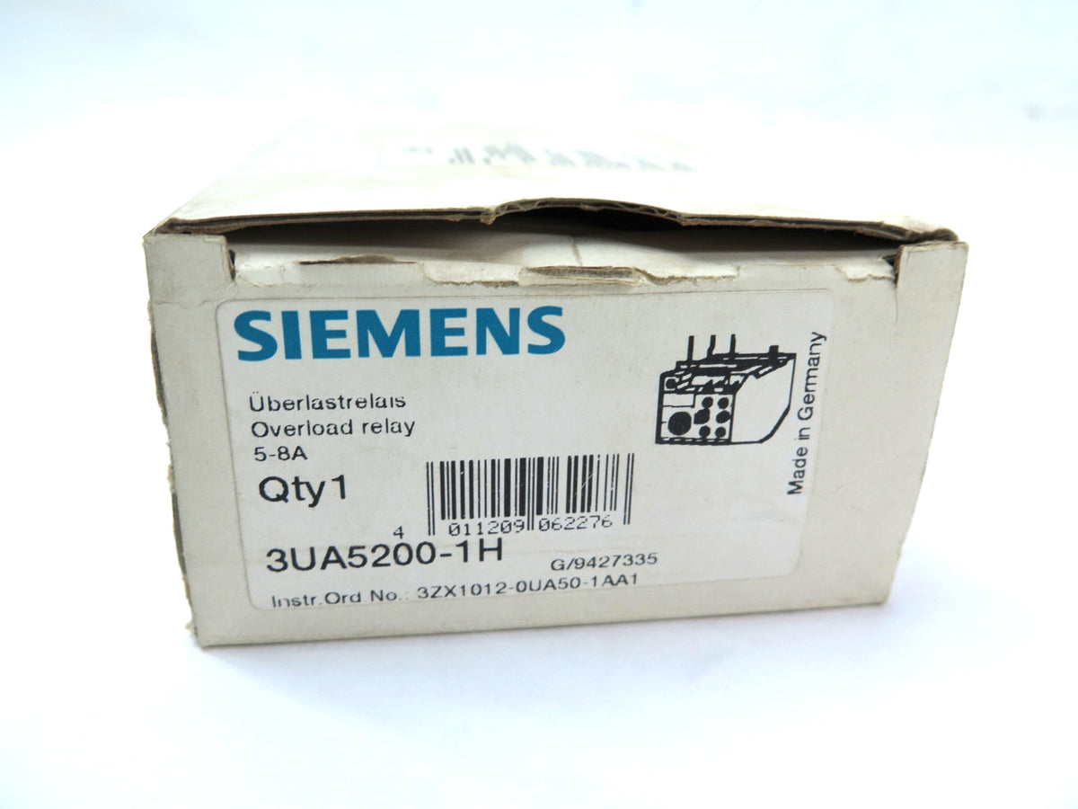 Siemens 3UA5200-1H Overload Relay 5-8A - Advance Operations