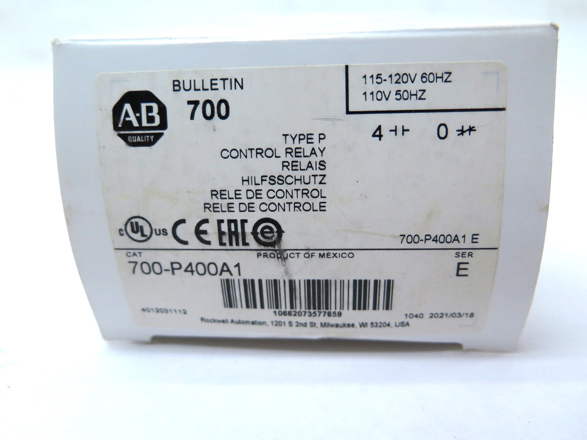 Allen-Bradley 700-P400A1 Control Relay - Advance Operations