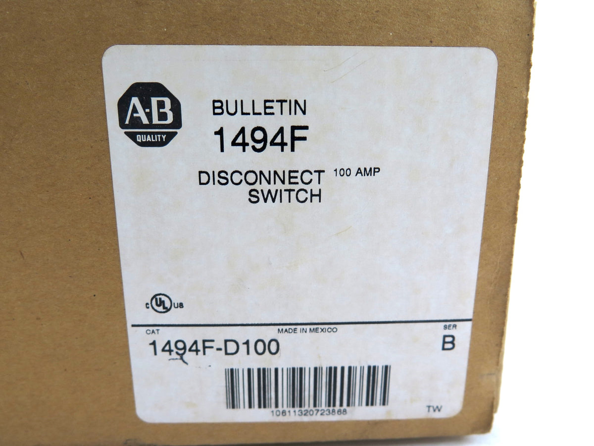 Allen-Bradley 1494F-D100 Disconnect Switch - Advance Operations