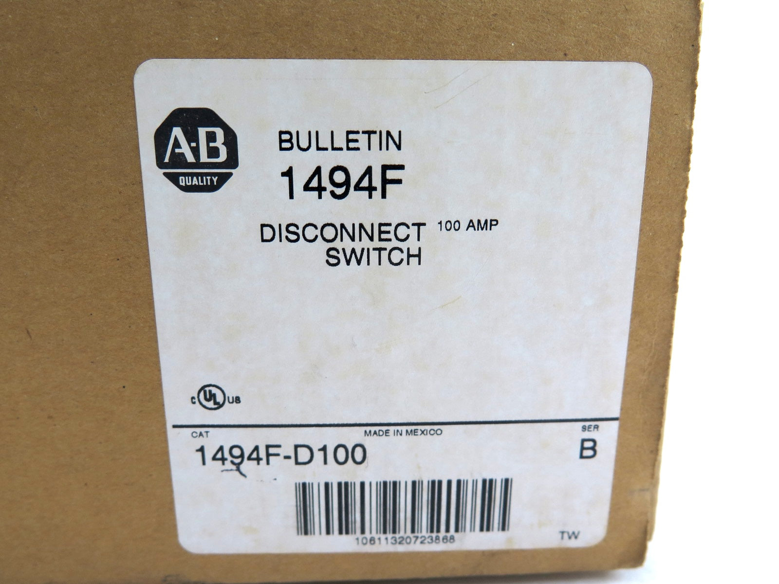 Allen-Bradley 1494F-D100 Disconnect Switch - Advance Operations