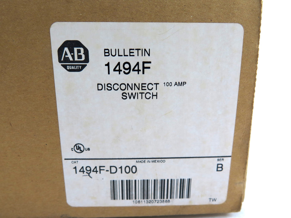 Allen-Bradley 1494F-D100 Disconnect Switch - Advance Operations