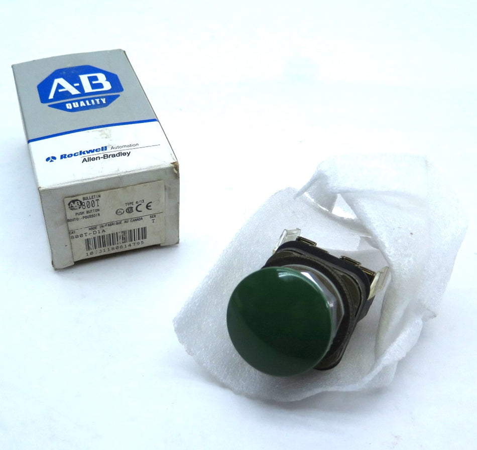 Allen-Bradley 800T-D1A Green Head Push Button Button Switch - Advance Operations