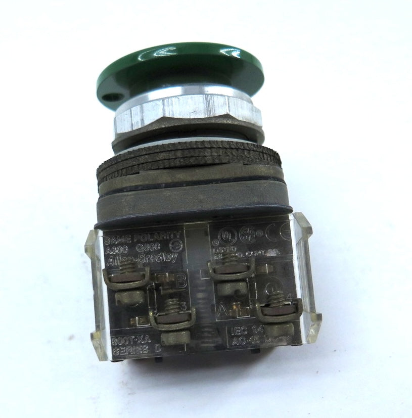 Allen-Bradley 800T-D1A Green Head Push Button - Advance Operations