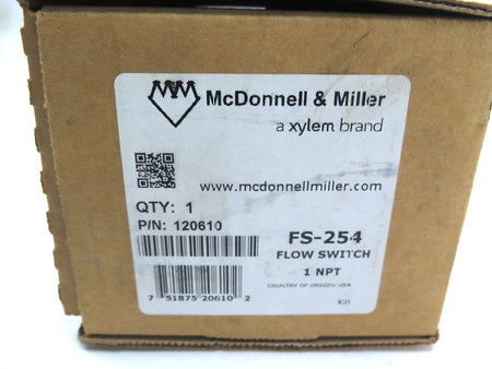 McDonell & Miller 120610 FS-254 Flow Switch 1NPT - Advance Operations
