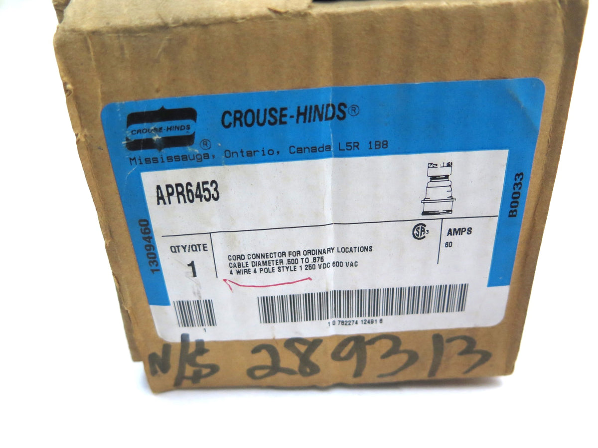Crouse-Hinds APR6453 Arktite Receptacle 4P 4 W 60A 600vac - Advance Operations