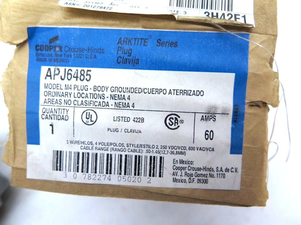 Crouse-Hinds APJ6485 Plug Connector 60A 4P - Advance Operations