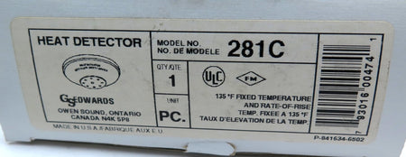 Edwards Signaling Heat Detector 281C - Advance Operations
