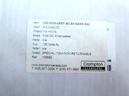 Crompton Instruments 239-303A-LRNT-AC-S1-S2 Analog Meter Relay - Advance Operations