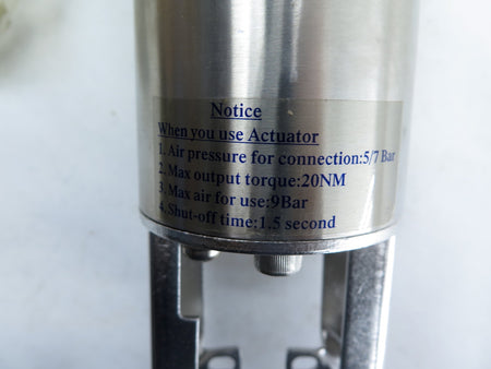 Trynox Sanitary Pneumatic C1 Actuator Stainless Steel - Advance Operations