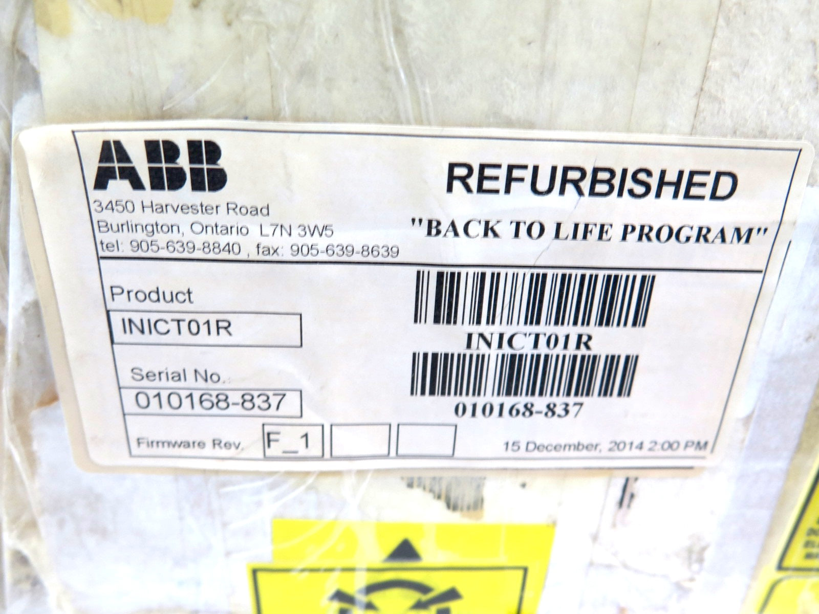 ABB INICT01R / INICT01 Infi 90 Transfer Control Module OFFICIAL REFURBISHED - Advance Operations