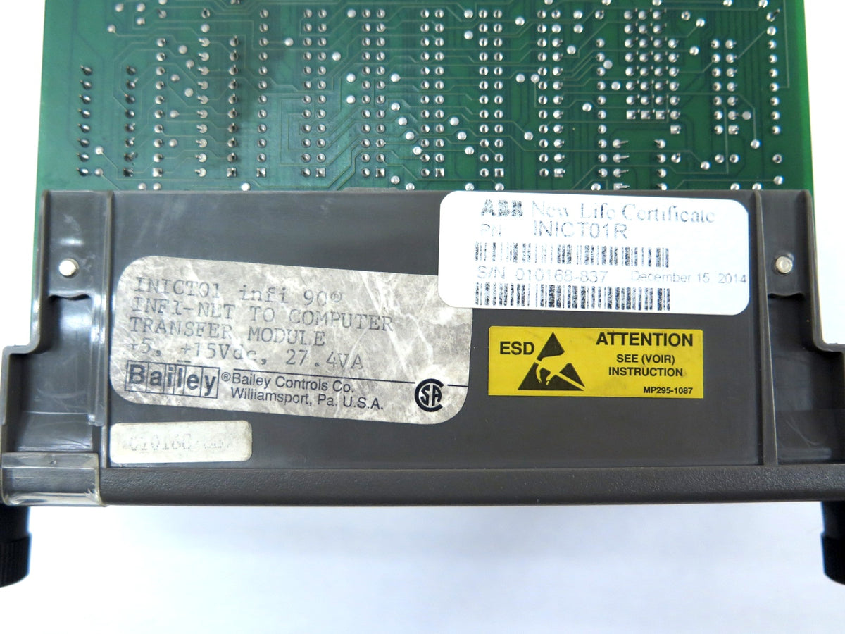 ABB INICT01R / INICT01 Infi 90 Transfer Control Module OFFICIAL REFURBISHED - Advance Operations