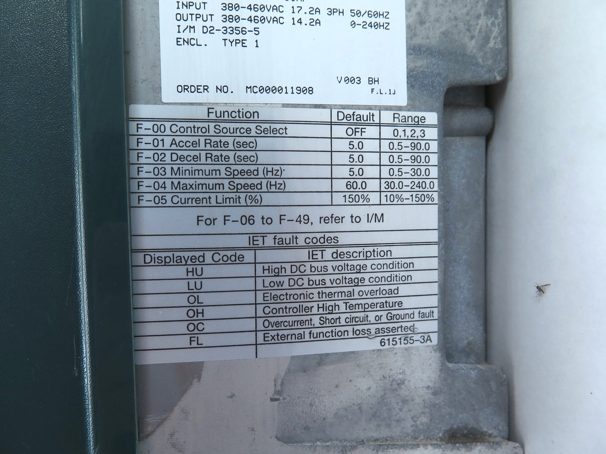 Reliance 1SU41010 AC Drive SP500 10HP 380-460Vac - Advance Operations