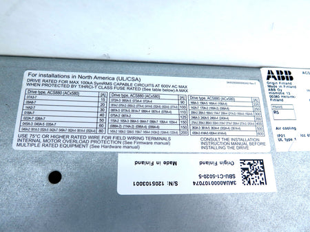 ABB ACS880-01-065A-5 AC Drive 400-500Vac 56kVa - Advance Operations
