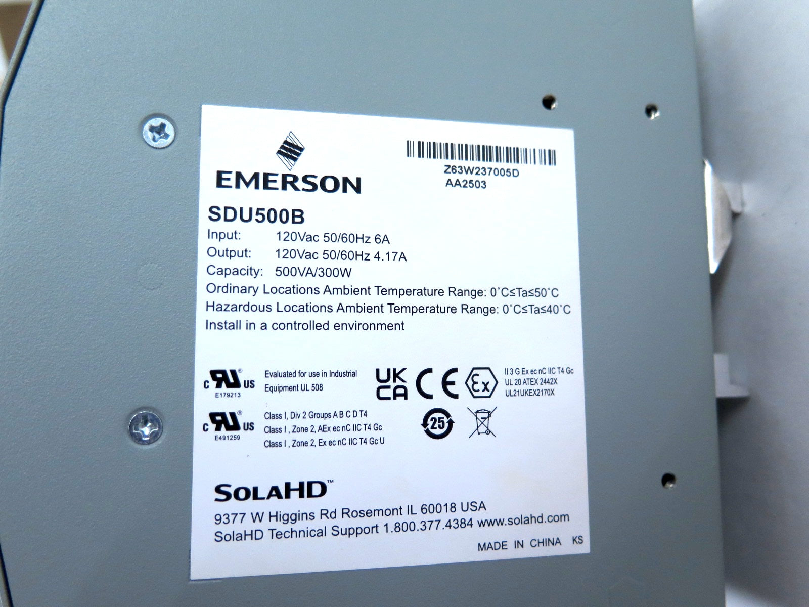 Emerson SDU500B SLOA Smart Ups Power Supply - Advance Operations