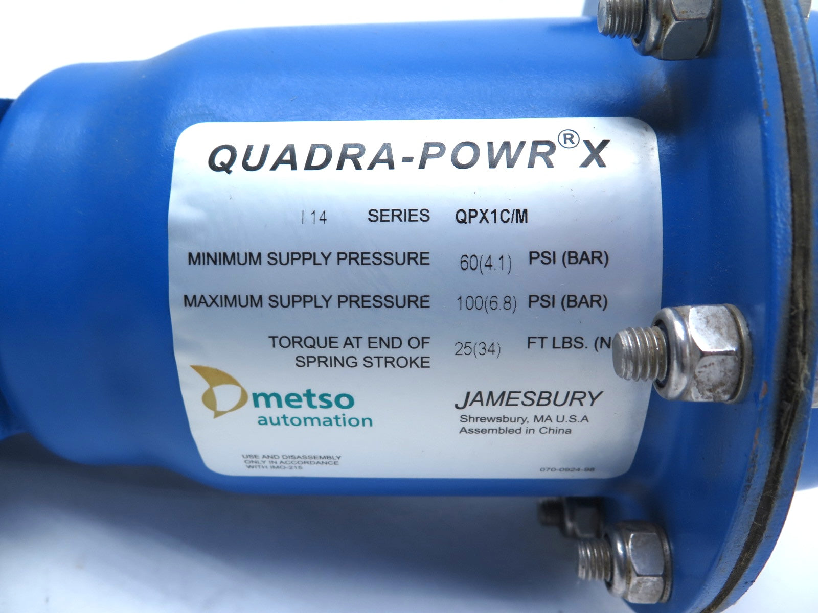 Jamesbury / Metso QPX1C/M Quadra-Powr x Actuator - Advance Operations