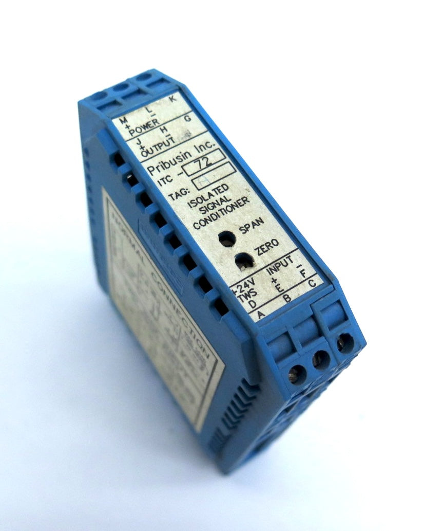 Pribusin ITC-72-MV1 ISOLATED SIGNAL CONDITIONER 0-10VDC 4-20mA 24VDC 80mA - Advance Operations