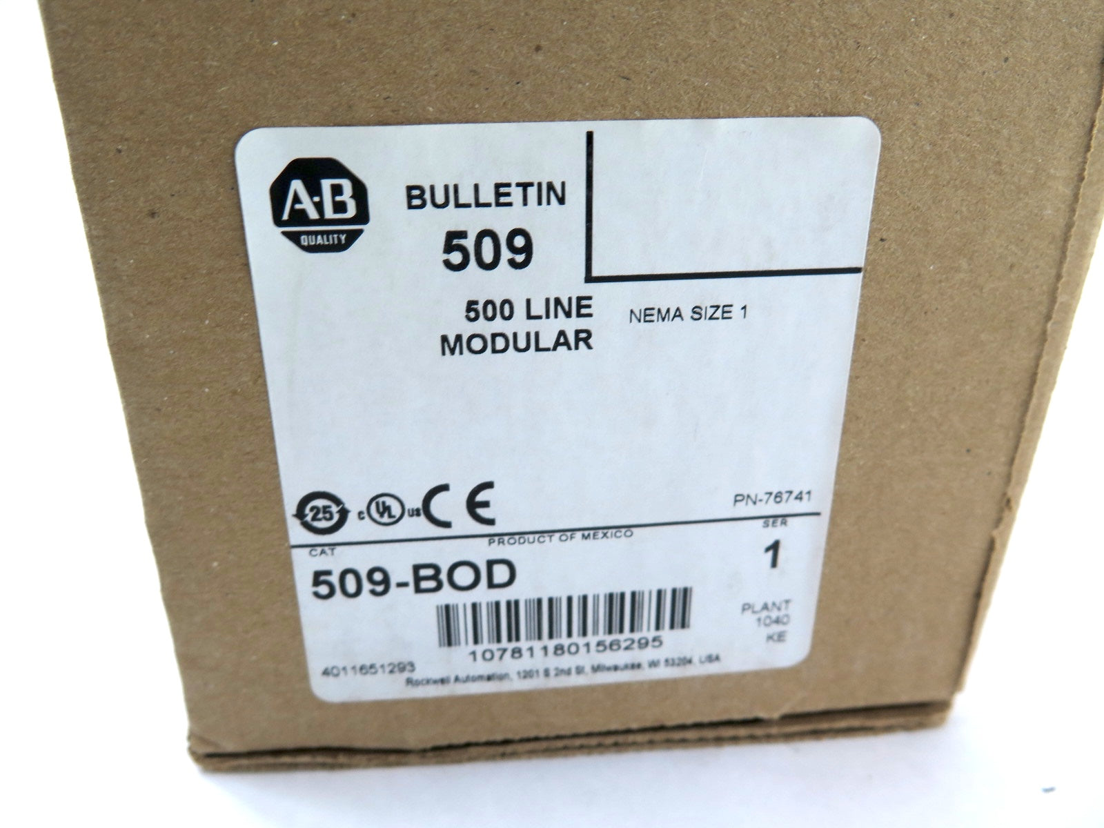 Allen-Bradley 509-BOD Motor Starter KIT 500 Line Modular - Advance Operations