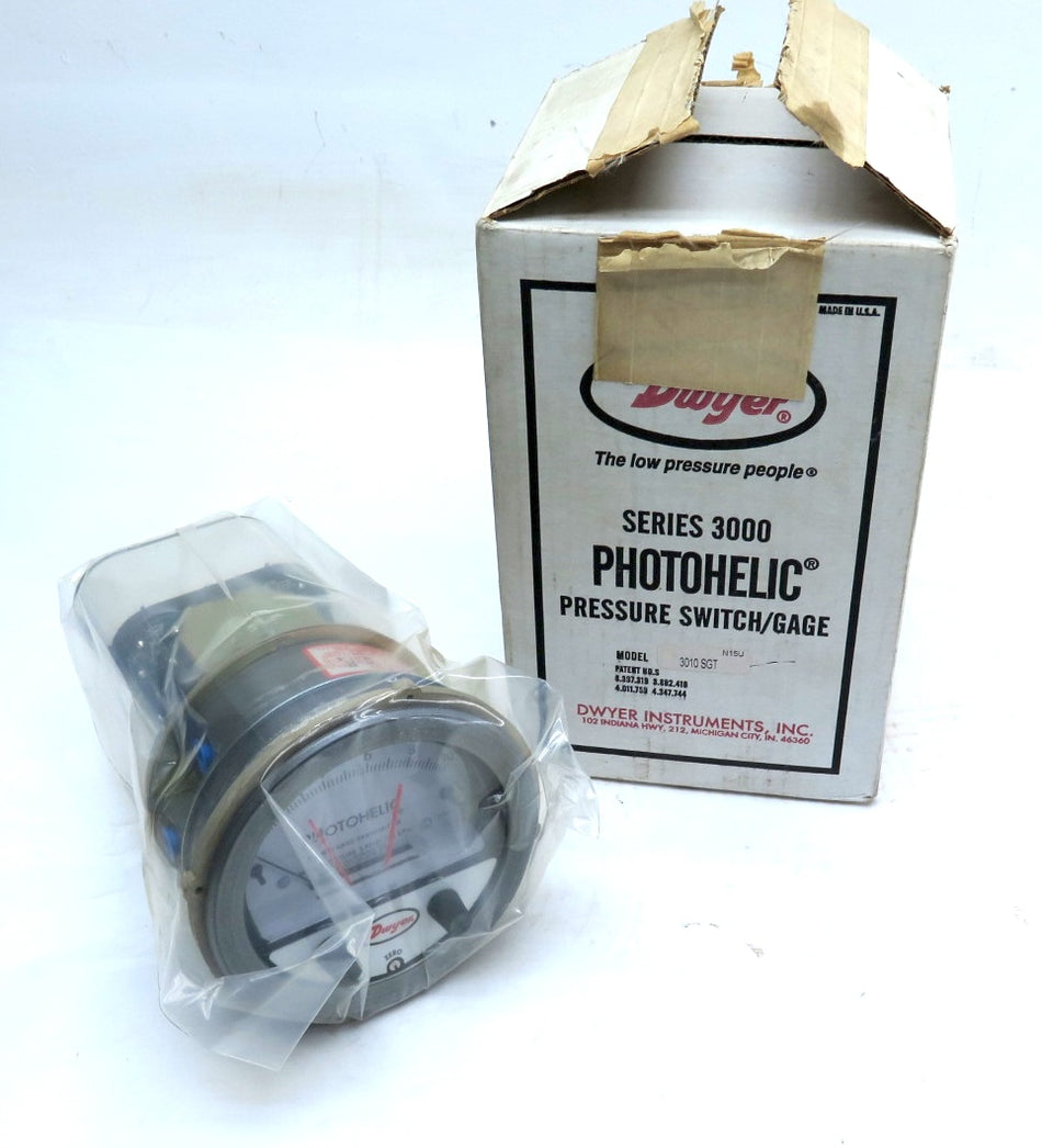 Dwyer 3010SGT Photohelic Pressure Switch / Gauge - Advance Operations