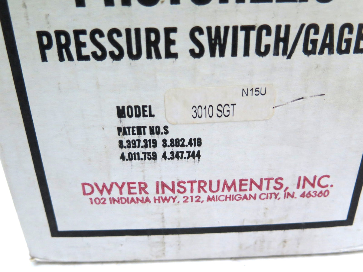 Dwyer 3010SGT Photohelic Pressure Switch / Gauge - Advance Operations