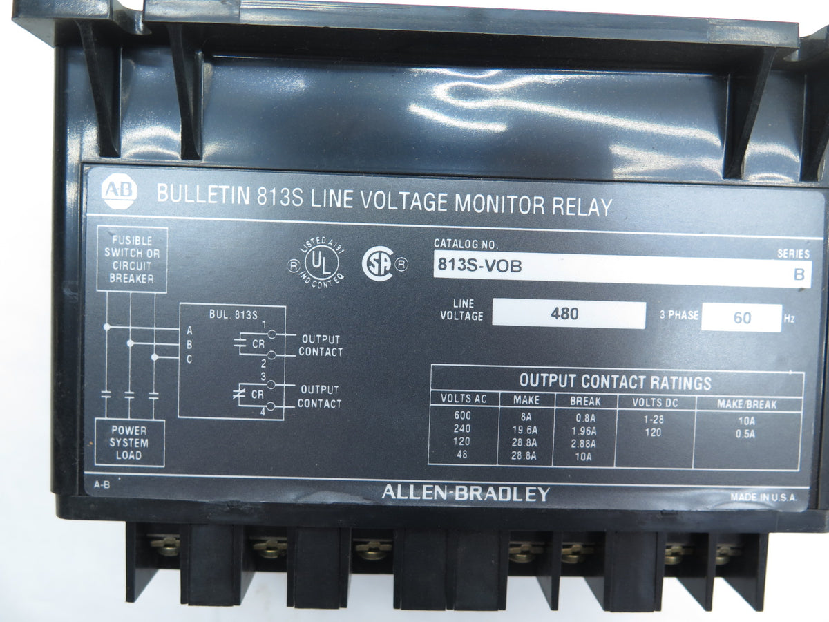 Allen-Bradley 813S-VOB Line Voltage Monitor Relay 480V 3ph - Advance Operations