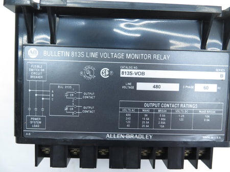 Allen-Bradley 813S-VOB Line Voltage Monitor Relay 480V 3ph - Advance Operations