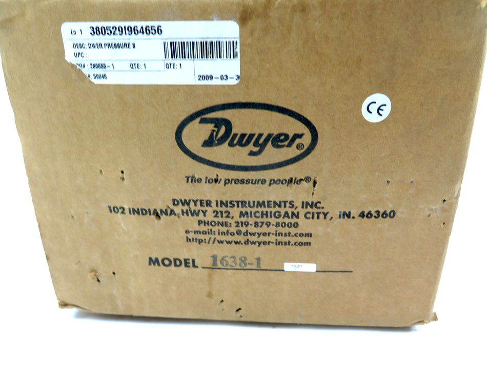 Dwyer 1638-1 T50T Air Filter Switch NEW IN ORIGINAL BOX - Advance Operations