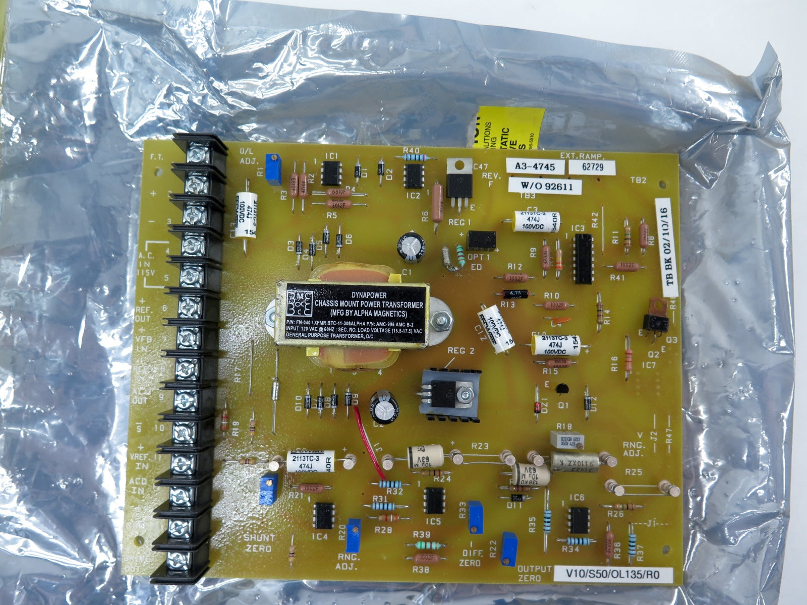 Rapid Electric co PC 47 Rev.e Control Board A3-4745 / W/O 92611 - Advance Operations