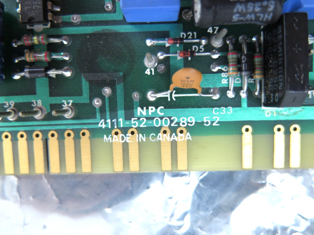 NPC 4111-52-00289-52 Control Card - Advance Operations