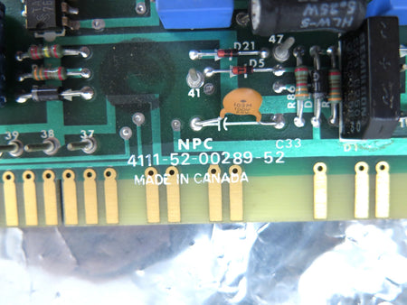 NPC 4111-52-00289-52 Control Card - Advance Operations