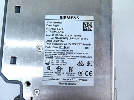 Siemens 6EP1333-3BA10 Power Supply SITOP PSU200M - Advance Operations