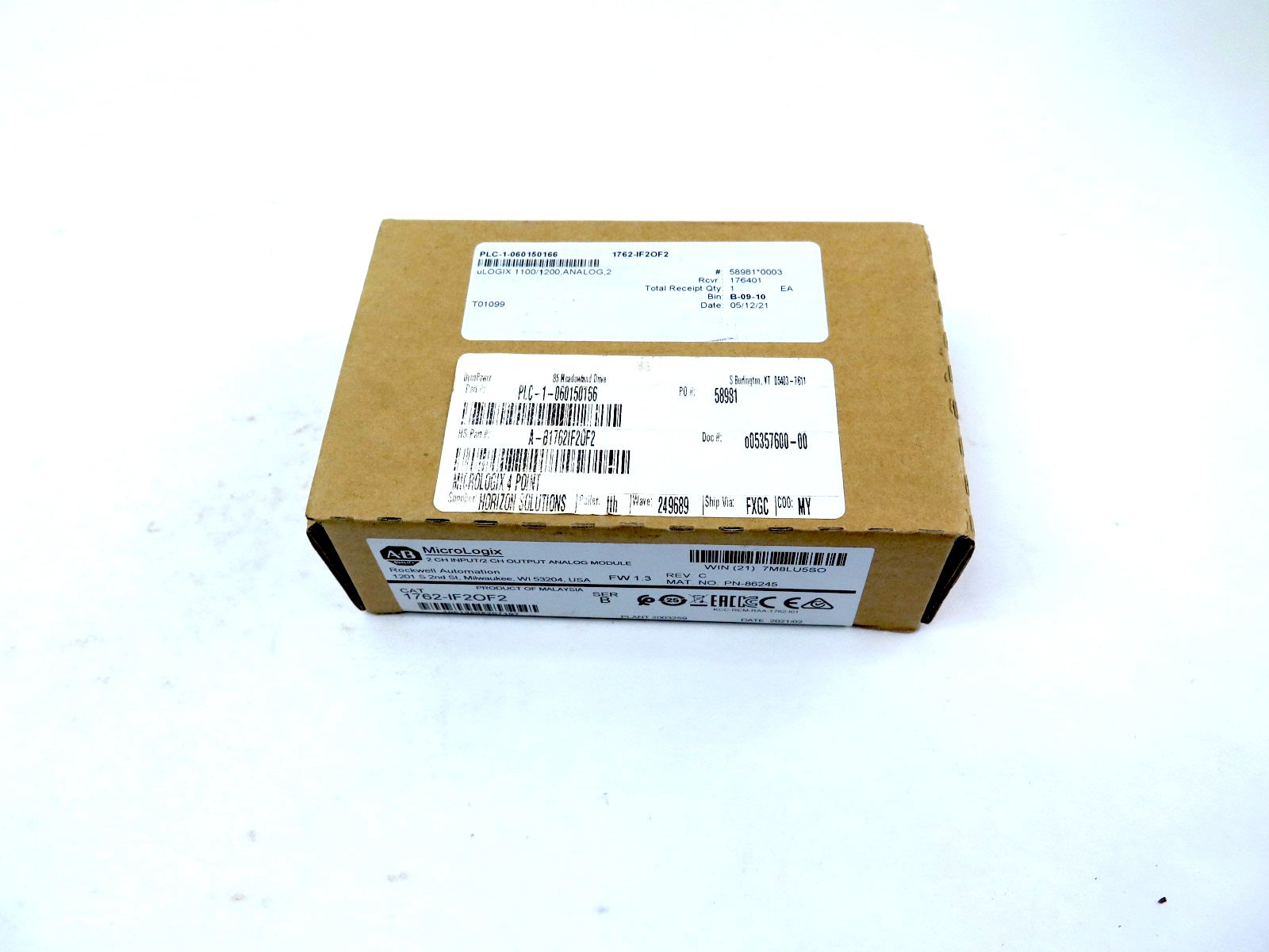 Allen-Bradley 1762-IF2OF2 2 CH INPUT/2 CH OUTPUT ANALOG MODULE - Advance Operations