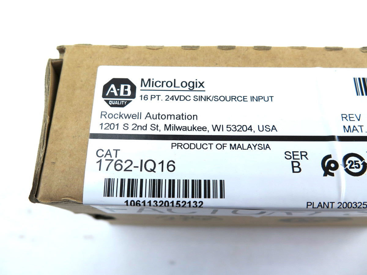 Allen-Bradley 1762-IQ16 16 PT. 24VDC SINK/SOURCE INPUT - Advance Operations