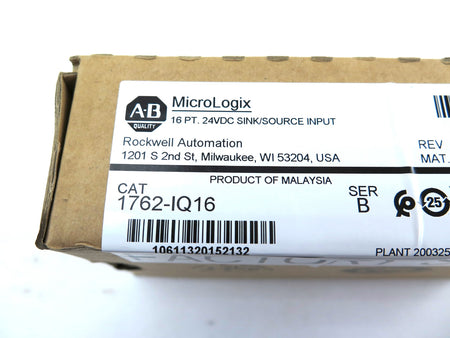 Allen-Bradley 1762-IQ16 16 PT. 24VDC SINK/SOURCE INPUT - Advance Operations