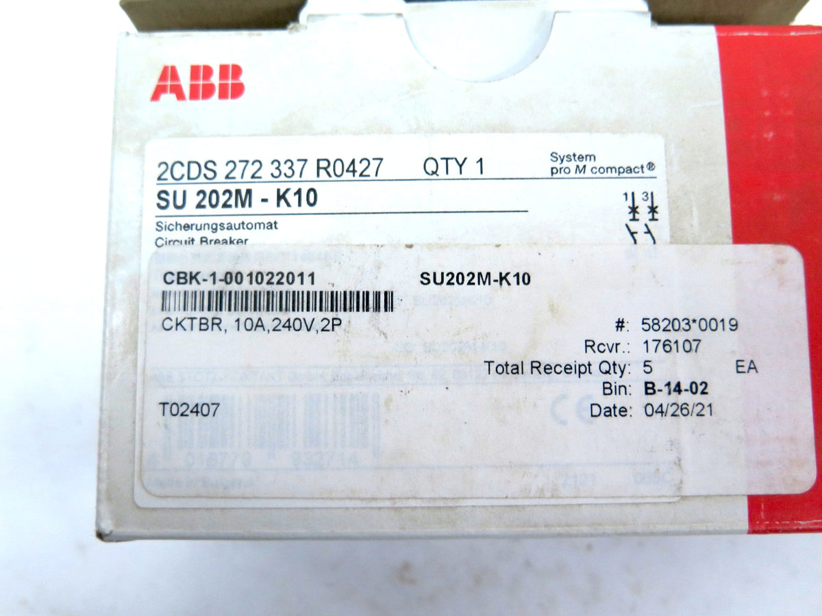 ABB 2CDS 272 337 R0427 Circuit Breaker SU 202M-K10 - Advance Operations