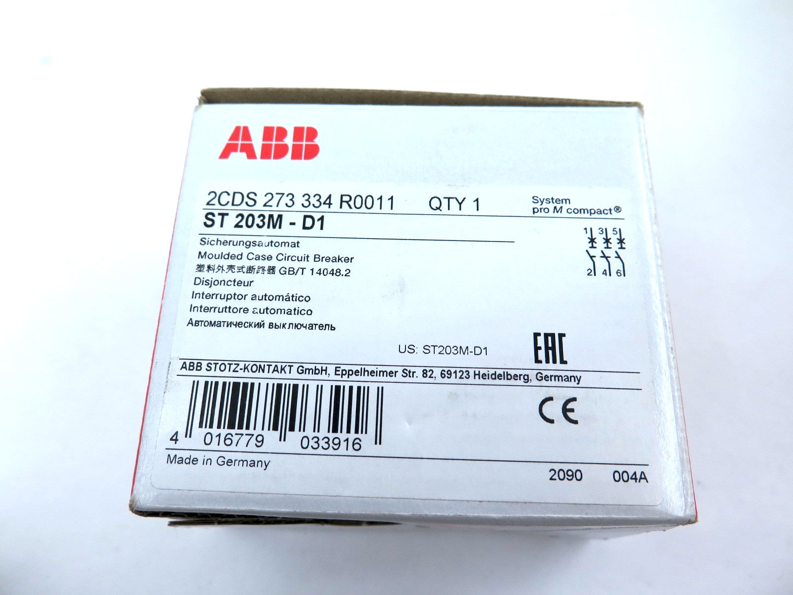 ABB ST 203M-D1 / 2CDS 273 334 R0011 Molded Case Circuit Breaker - Advance Operations