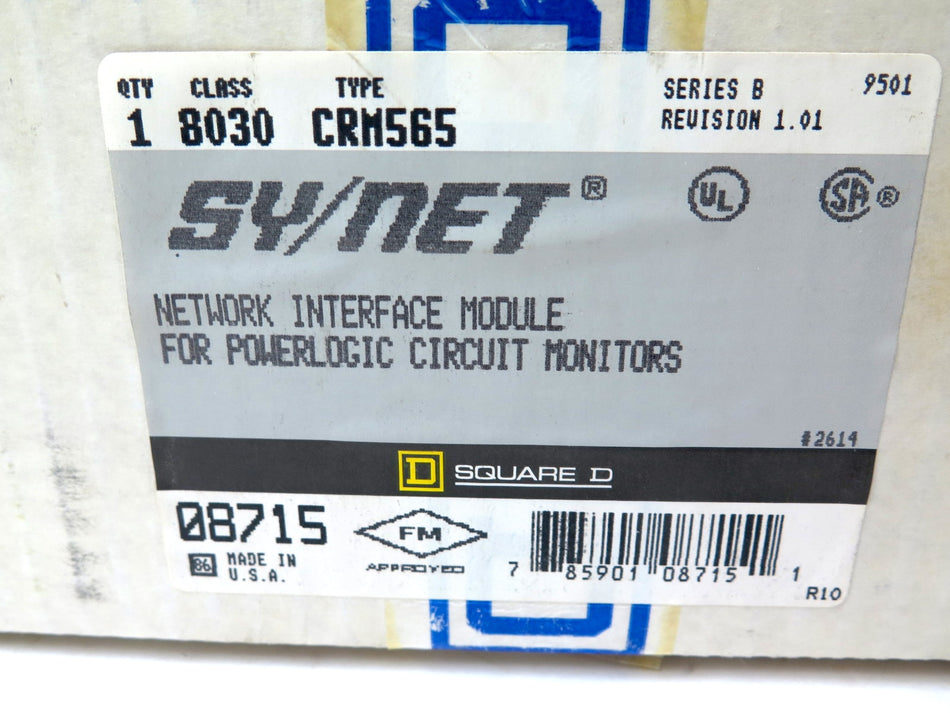 Square D 8300 CRM565 Network Interface Module FACTORY SEALED - Advance Operations